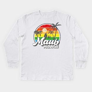 Vintage 80s Maui Hawaii Kids Long Sleeve T-Shirt